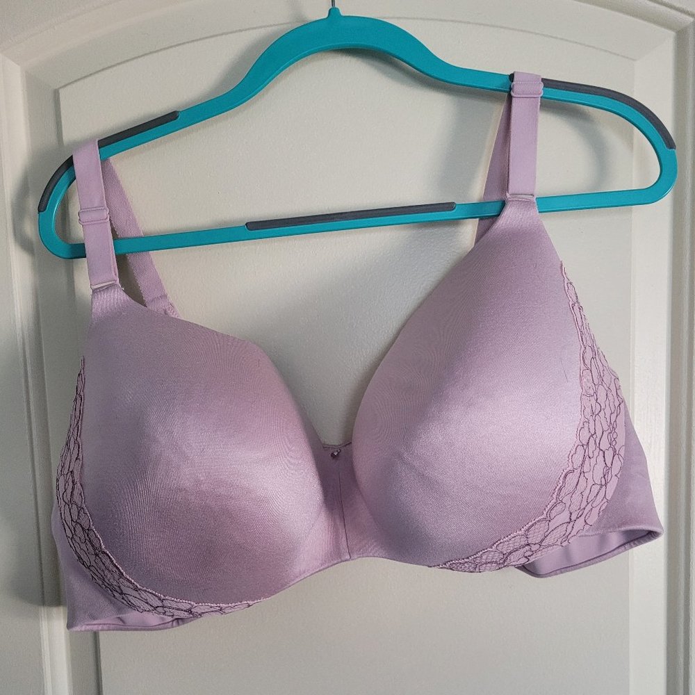 Cacique Invisible Backsmoother Lightly Lined Balconette Bra 46DD Lace